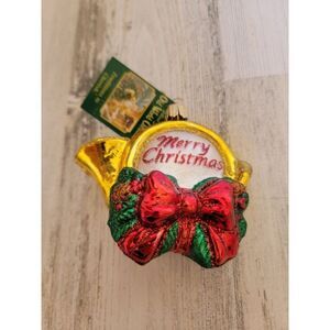 Old World xmas holiday horn 2007 blown glass ornament Xmas